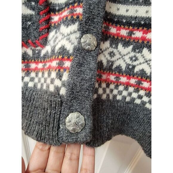 Vintage Snowflake Wool Knit Sweater M - Picture 6 of 6